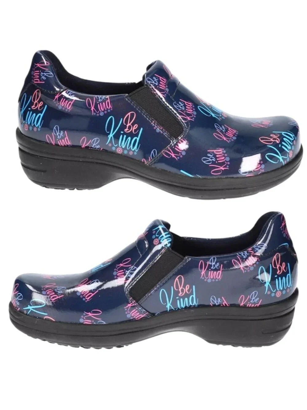 Easy Works Be Kind Clogs 6W Navy Pink Slip Resistant Nursing Comfort Shoes - Picture 1 of 14